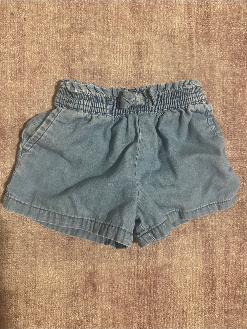 Carter's Light Blue Denim-Style Elastic Waist Shorts